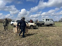 В заказнике "Центральный" разместили сделанные школьниками скворечники