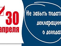 Задекларировать полученные доходы необходимо не позднее 30 апреля
